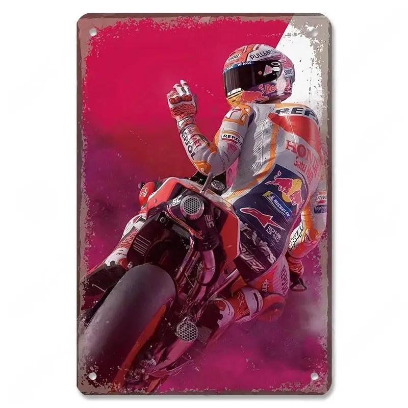 Vintage Metal Tin Signs Motor Sports Posters Decor Motorcycle Racing Retro Metal Plaque Wall Art Decor for Garage Bar