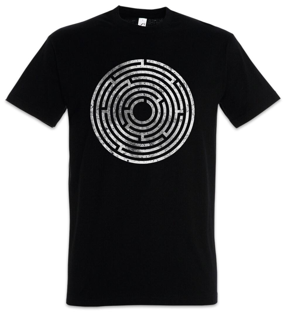 

Circle Maze Men s T-Shirt Mens Womens Tees Top Circle Gyro Spiral Hypnosis Hypnotist Maze L