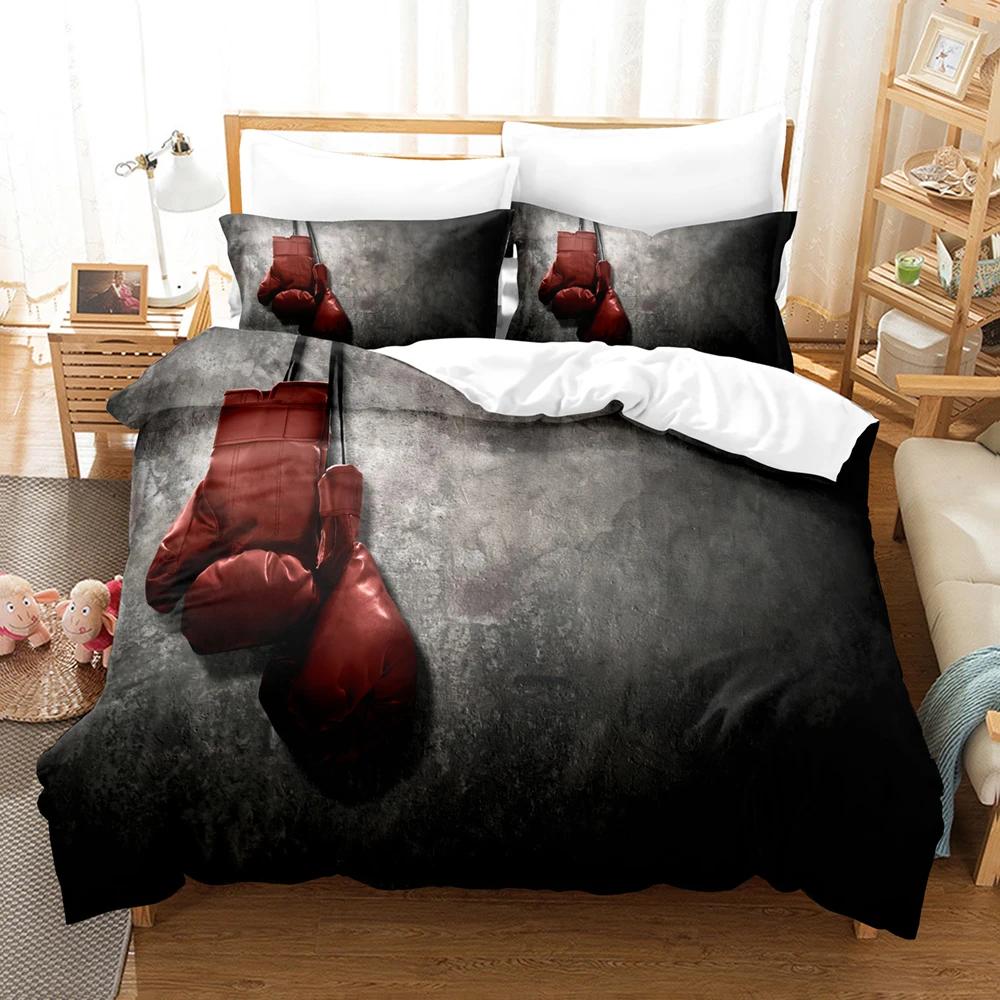 

Boxing Glove Warm Quilt Cover Bedding Set Luxury For Men Boy Teen Kids Print Boxing Champion,Super Soft Microfiber Bedroom Set EU single(135x200cm)