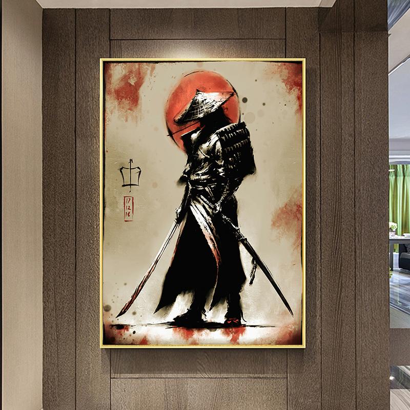 Japanese Last Dark Oni Samurai Warror Wall Picture Bushido Art Canvas Painting for Living Room Home Decor Room Poster and Print