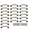 20Pcs Antique Bronze Mini Drawer Pull Handles, Vintage Zinc Alloy Box Pulls With Screws For Jewelry Wooden Gift Cabinet Dresser
