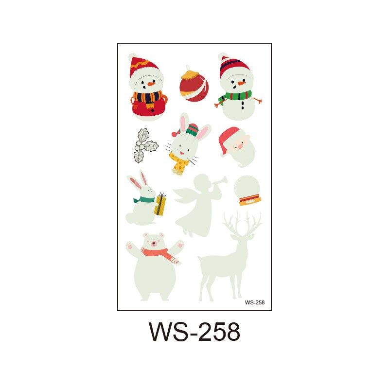 Christmas Luminous Tattoo Stickers Children's Luminous Tattoo Stickers Snowman Penguin Face Simulation Cartoon Stickers
