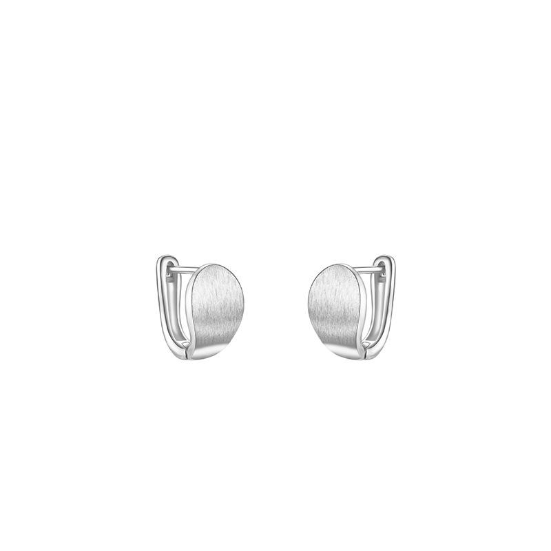 Retro Matte Brushed Metal Stud & Ear Cuffs - Women s Frosted Curved Semi-Circle Earrings, 2023 Trend
