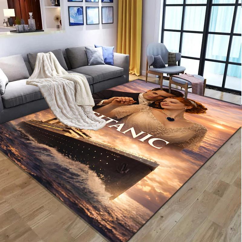 RMS Titanic Pattern Rug, Indoor/Outdoor Mat, for Picnic, Gameroom, Bedroom, Office, Living Room, Home Decor Carpet, Birthday Gift