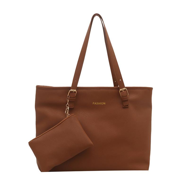 Minimalist temperament large capacity tote bag women's new simple shoulder armpit bag slack two-piece handbag