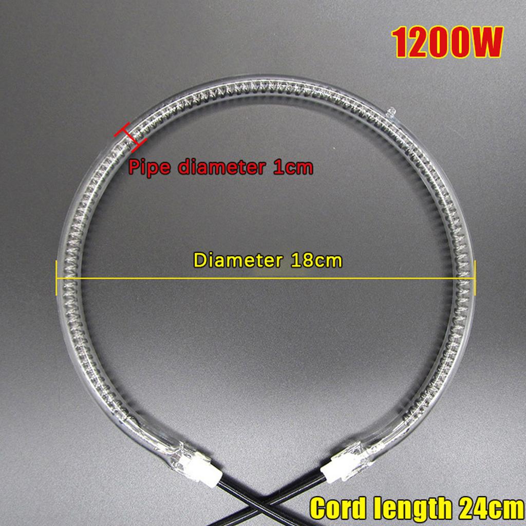 600/900/1200W Small Sun Heater Heating Lamp Tube Carbon Oven Parts Round Heating Tube Practical Electric Stove Ring Fittings