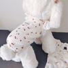 Cherry Print Dog T-Shirt with D-Ring Lace Ruffle Cap Sleeve Girl Puppy Clothes Breathable Summer Pet Vest for Small Medium Dogs Cats