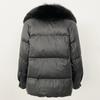 OFTBUY Autumn Winter Fashion Fox Fur Collar Spliced 90% White Duck Down Thickened Warm Women Korean Style Loose Casual Down Jacket