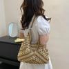 Women's Woven Straw Shoulder Bag Medium Size Handbag With Handle For Beach Vacation