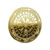 Moneda Brújula Vikinga Mitología Nórdica Símbolo Vegvisir Metal Coleccionable Diseño Nórdico Antiguo Moneda Souvenir para Exhibición o Colección