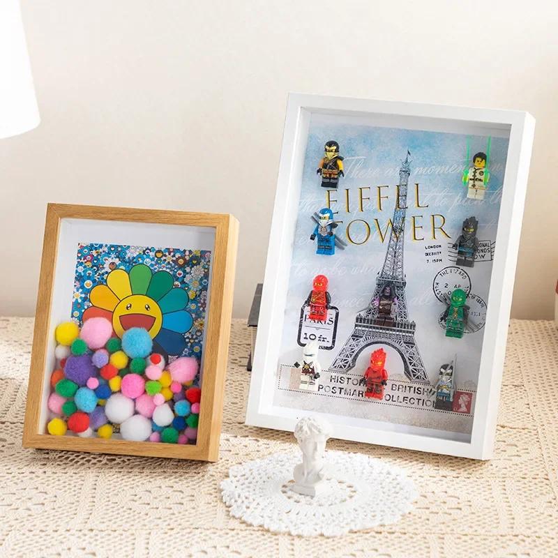 THK 3cm Wood Family Acrylic Picture Frame Wall Mounted Storage Display Showcase Photos Dried Flowers Awards Anime Figurine