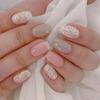 Pack of 24 Press On Nail Pink Color Flash Glitters Artificial Nail Comfort Fit for Long Term Use Fashion Accessory