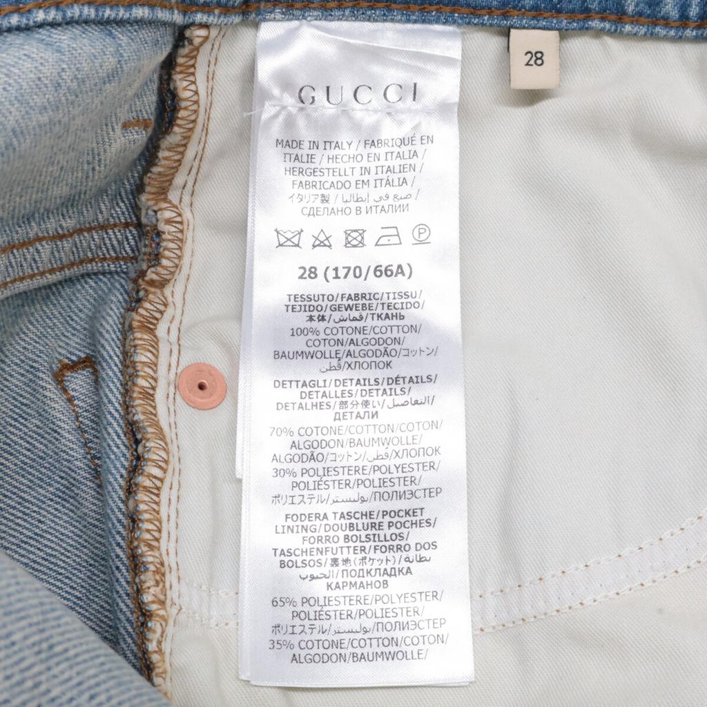 GUCCI [/Domestic genuine] 774078 Turn-Up Washed Zip Fly Denim Pants/ Bottoms 28 Light blueUsed