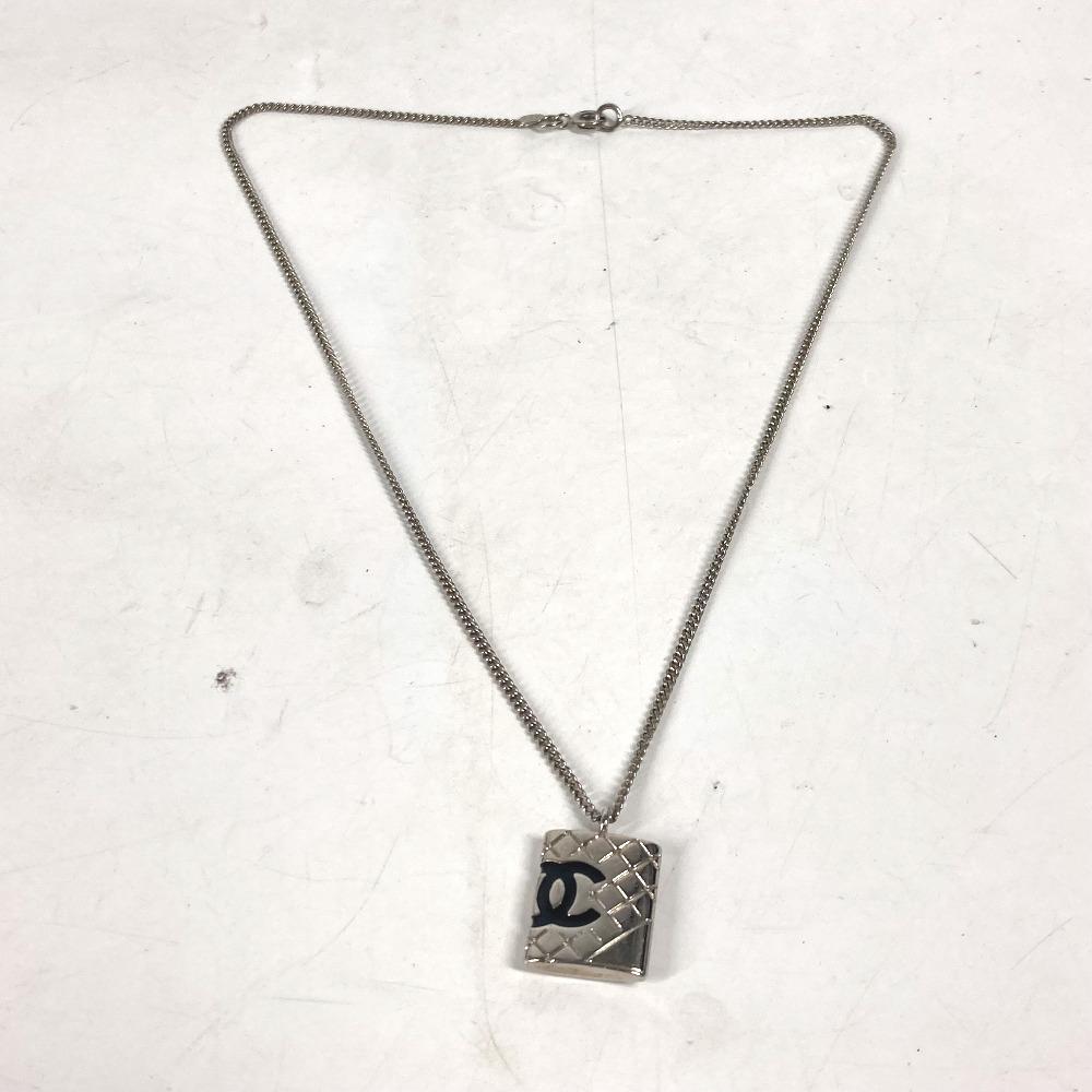 Chanel 05A Cambon Line CC CC Mark Accessories Chain Necklace Metal Silver