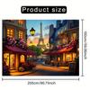 2D Romantic Parisian Sunset Street Party Decoration Background