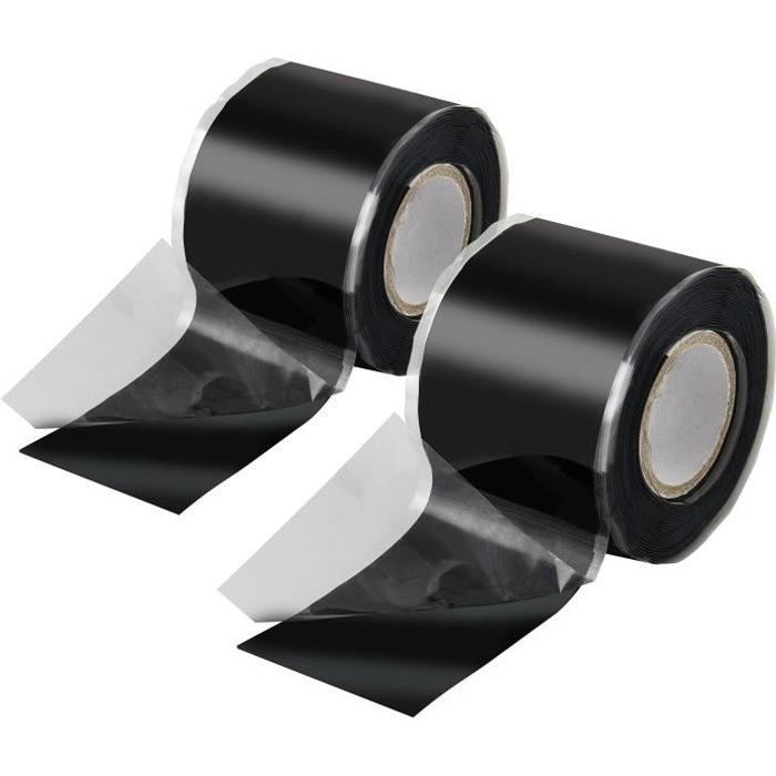 Ruban en silicone auto-agrippant - 3m - Étanche - 38mm - Noir