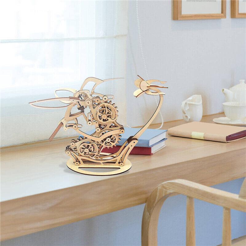 3D Wooden Assembly Mechanical Hummingbird Model Adult Children Manual Puzzle Educational Wooden Handicraft Ornaments