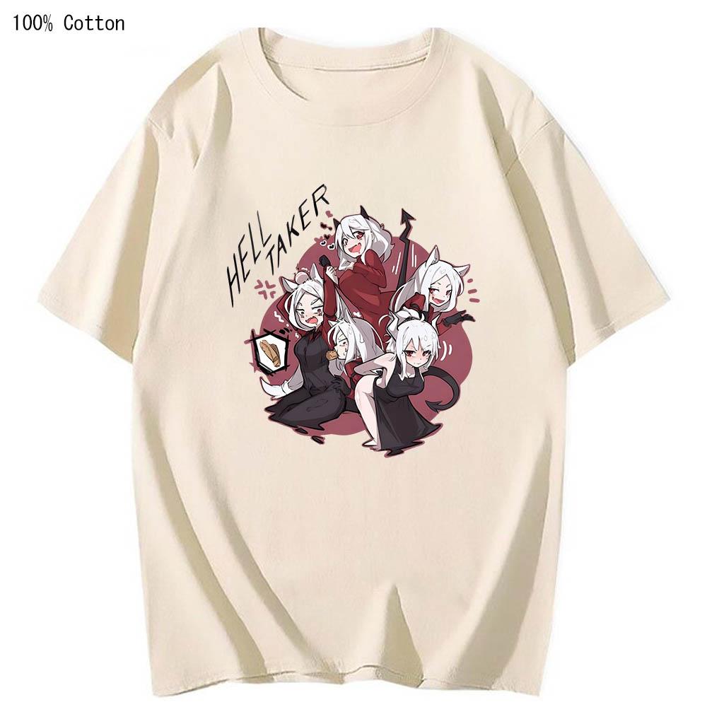 Helltaker Manga Anime T-shirt Casual Soft Short Sleeve Tshirt 100% Cotton Tee-shirt Fashion Pouplar Cute Comic Men/women Tshirts
