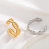 Stylish Ocean-Inspired 18K Gold Plated Adjustable Stainless Steel Open Ring