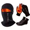 3pcs Winter Sports Thermal Headgear, Gloves & Socks Set - Face/Face/Neck Coverage Cold-Weather Outdoor Kit for Men & Women.