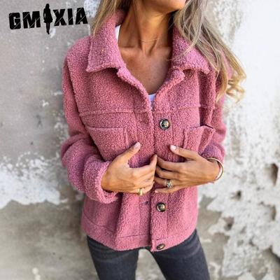 Damen Vintage Casual Gitterdruck Herbst Winter Langarm Polokragen Jacken & Mäntel