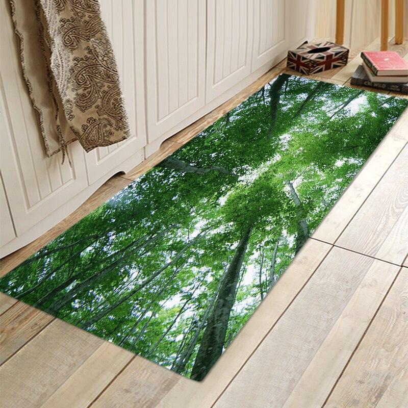 Forest Rug For Living Room Green Plant Tree Landscape Bedroom Bedside Yoga Prayers Anti-slip Carpet Sleeping Mats On The Floor