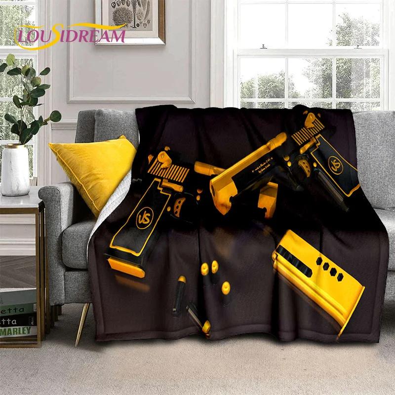 Rifle Pistol Cartridge USP,AK,AWP,M4,3D Gun Knife Blanket,Soft Throw Blanket for Home Bedroom Bed Sofa Picnic Cover Blanket Kids