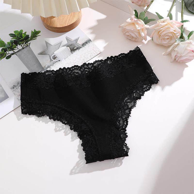 1Pc Sexy Cotton Brazilian Underwear Sexy Lace Panties for Women Female Low Waist Floral Lingerie Briefs Ladies Intimates