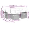 5-teiliges Gartensofa-Set mit Kissen Poly-Rattan Grau