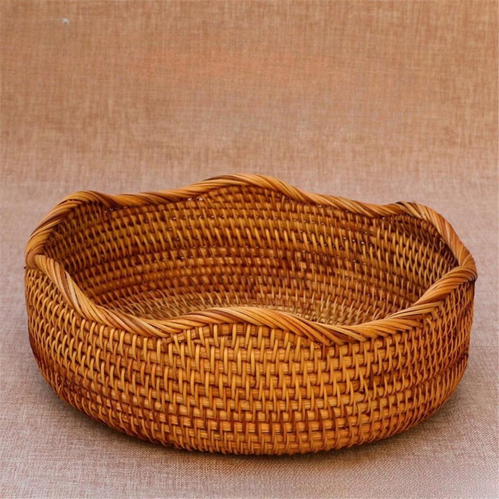 Handmade Woven Basket Rattan & Willow Material Decorative Storage for Home