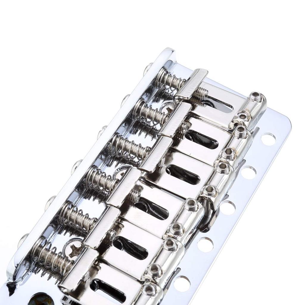 Musiclily Pro String Pitch Vintage Tremolo Bridge with Steel Saddles for Fender American Vintage Chrome 11.3mm Strat,