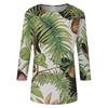 Women's Fashionable Casual Round Neck Three-Quarter Sleeve Printed T-Shirt Top