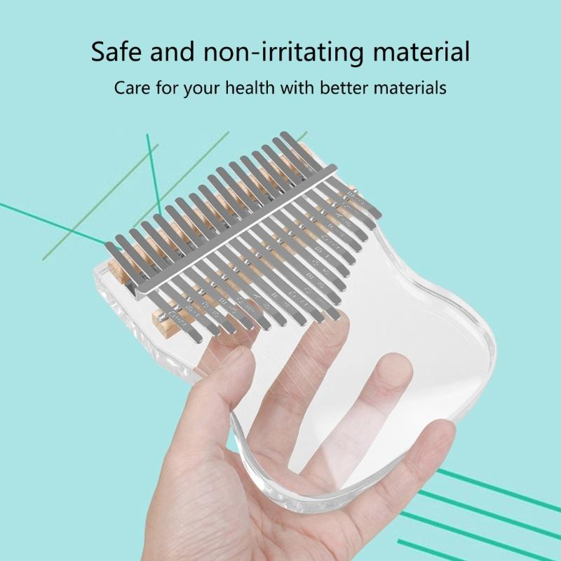 Portable 17 Keys Mini Kalimba Piano Clear Crystal Finger Piano Thumb Piano Musical Instrument Christmas Gift for Kids