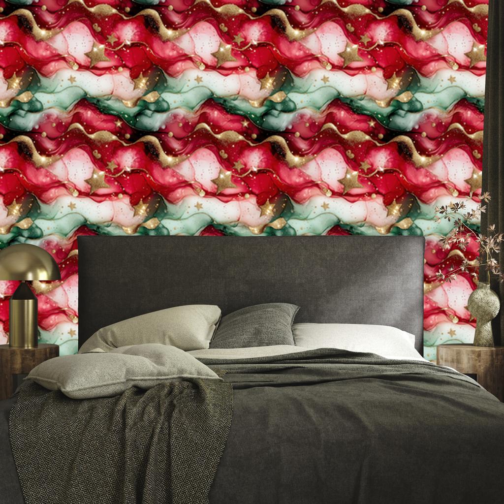 Ink Red, Coral and Green Wallpaper for Living Room and Bedroom 50x1000