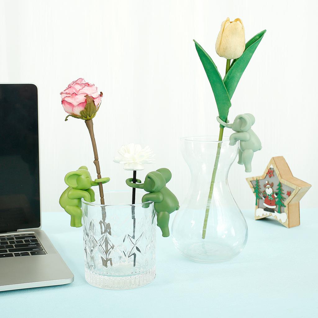 3Pcs Flower Propagation Friends ABS Elephant Shape Plant Holder Flower Pot Decoration for Sprouts Stems Shoots and Cuttings