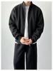 Men's Double Zipper Stand-up Collar Cardigan Hoodie - 2025 Casual Solid Color Outerwear for Spring & Autumn