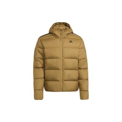 Solid Color Long Sleeve Hooded Down Jacket Men Outerwear Wheat-Brown HD9743