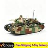 Military World War CHAR 2C Heavy Tank MOC Building Blocks Armored Vehicle Sets With Soldier FiguresToys Brick Holiday Gifts