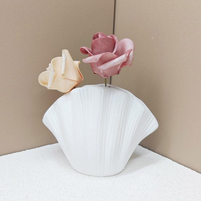 Silicone Flower Vase Molds Shell Shape Flowerpot Moulds Silicone Planter Molds Silicone Texture for Hand-Making Planter