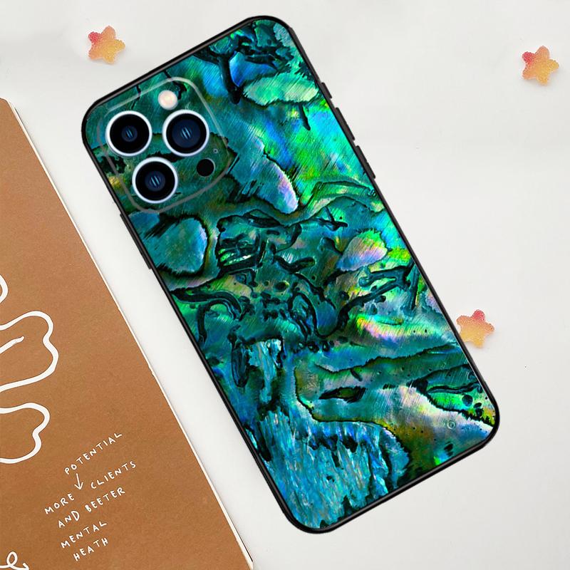 Abalone Shell Phone Case For iPhone 17 Pro Max 14 11 15 16 Pro Max 12 13 mini 16 Plus 16e 17 Air Funda