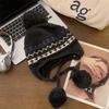 Autumn and Winter Hat Women's Fashion Knitted Wool Hat Hairball Ear Protection Warm Hat