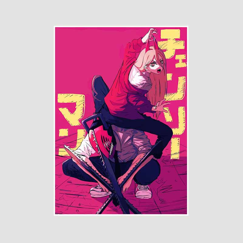 

Японське аніме Chainsaw Man Poster Естетичні ретро білі паперові постери Настінні принти Домашній декор Вітальня Бар Оформлення Художній живопис Подарунки 30x21cm