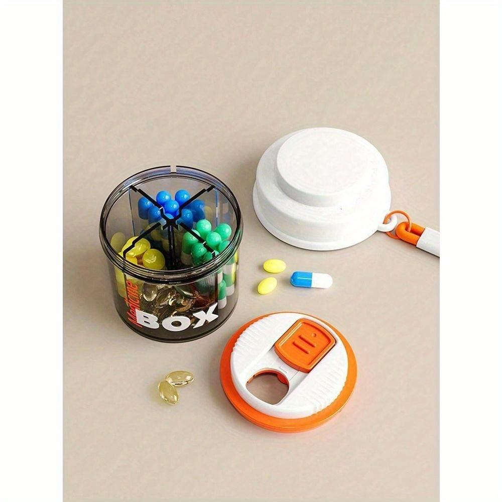 

1 шт. Портативный герметичный органайзер для таблеток для путешествий с мини-многофункциональным контейнером для хранения лекарств, влагостойкий, универсальный для мужчин и женщин 1 Piece White Orange