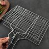 Stainless Steel Grilling Basket Foldable BBQ Mesh Non-Stick Grill Mesh Mat for Meat Vegetable Fish Steak Picnic Party BBQ Tool