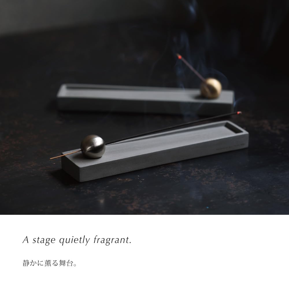 Incense holder, concrete, adjustable angle, HUNT9 Domenico (Argento) #58329