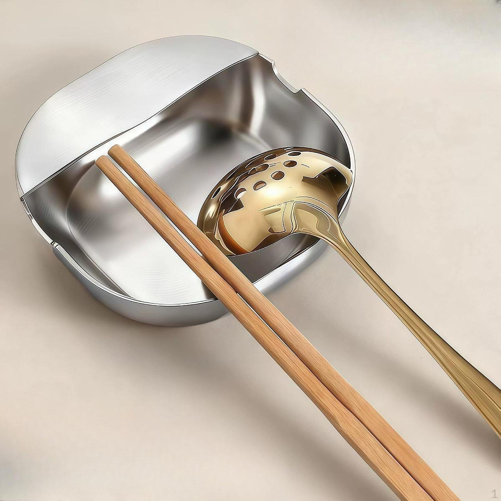 Stainless Steel Spoon Rest Holder Compact Modern Stable Utensil Ladle Kitchen