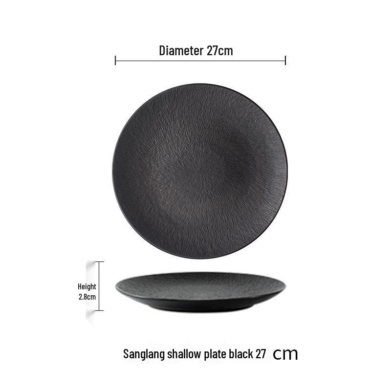 European Ceramic Dinnerware: Steak & Pasta Plate with Creative Texture