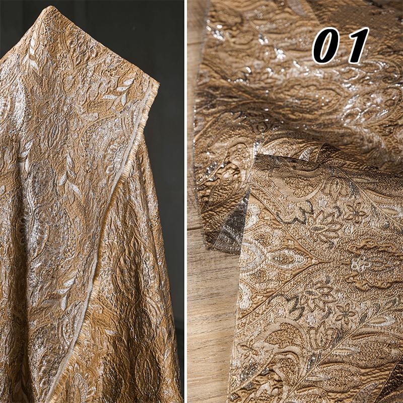 100cm Embossed Jacquard Fabric Resplendent Palace Style European Bright 3D Texture Cloth for Jacket Skirt DIY Sewing