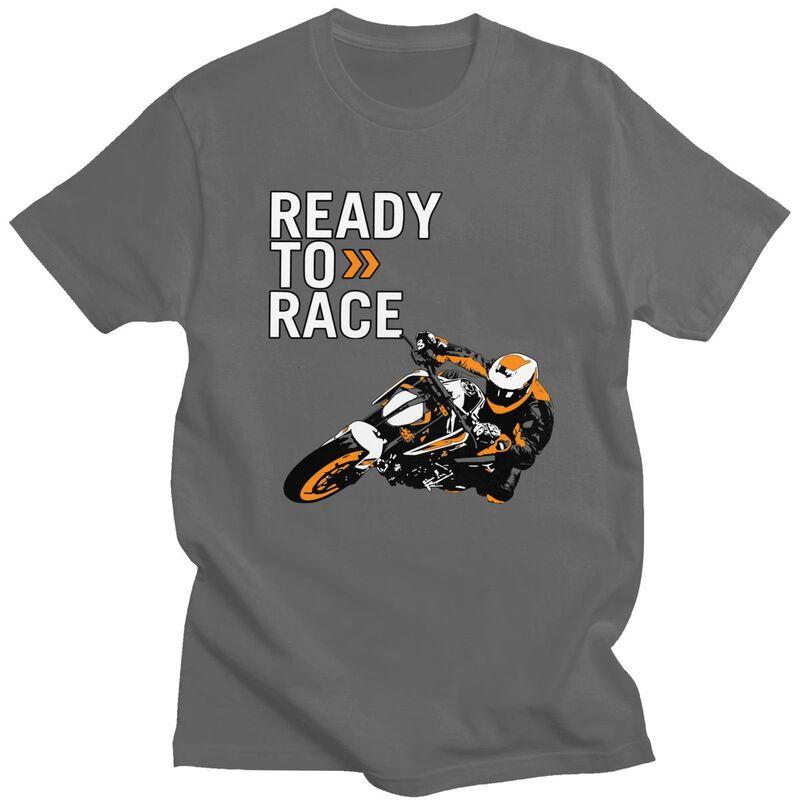Custom Handsome Ready To Race T Shirt Men Short Sleeved 100% Cotton T-shirt Casual Motorbike Racing Enduro Tee Fashion Tshirt