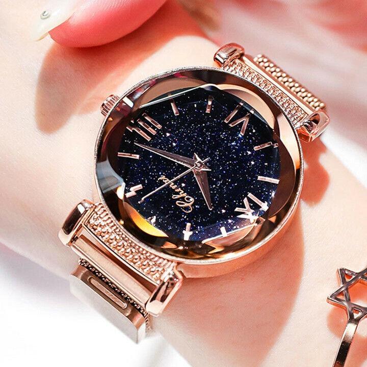 Ladies Watch Starry Sky Wrist Watch Women Bracelet Watches Magnetic Stainless